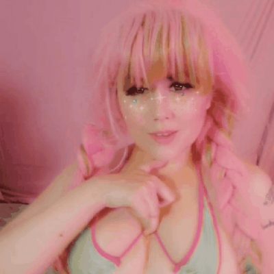 BattyNeko As Mitsuri Kanroji Bikini Boob Drop Gif